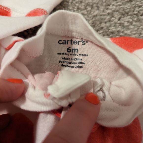 3 For $12 Carter's Heart PJ Onesie - Picture 3 of 5